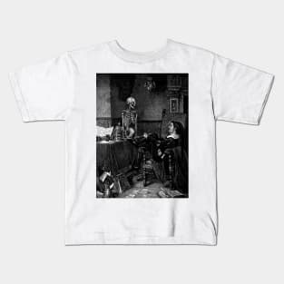 A jester contemplates a skeleton - Paul Stade Kids T-Shirt